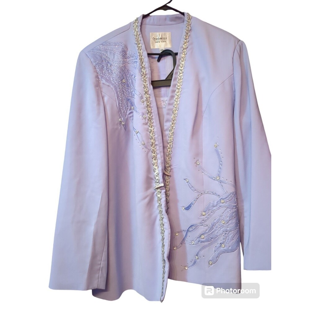 Mother Of Bride Lavender 2 Piece suit Promise Collection Sz  24 Vtg See Discript